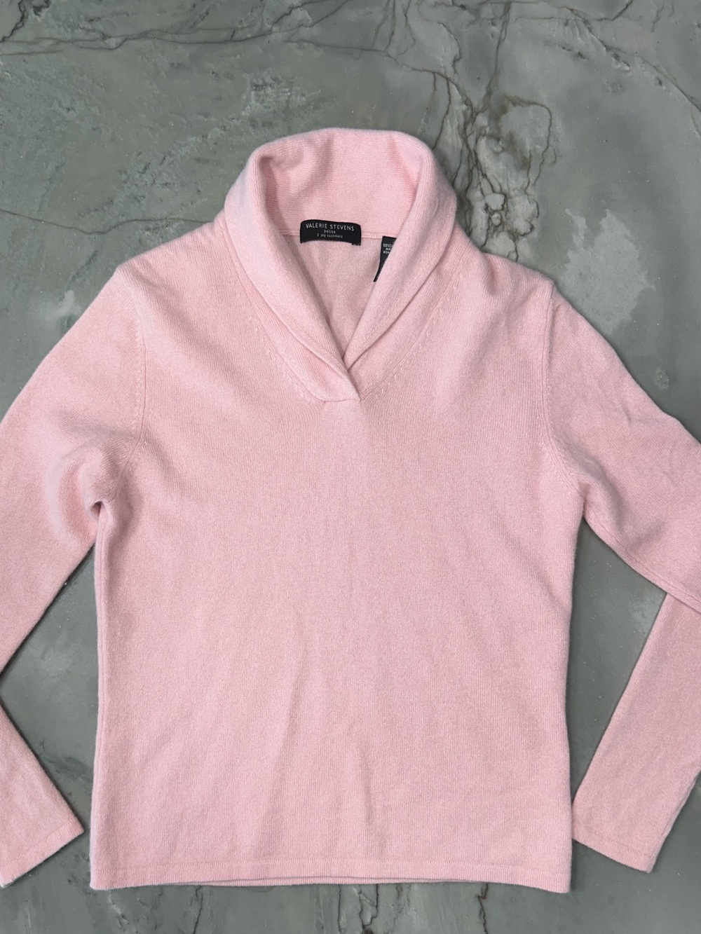 Valerie Stevens Ballet Pink Cowl-Neck Cashmere Sweater